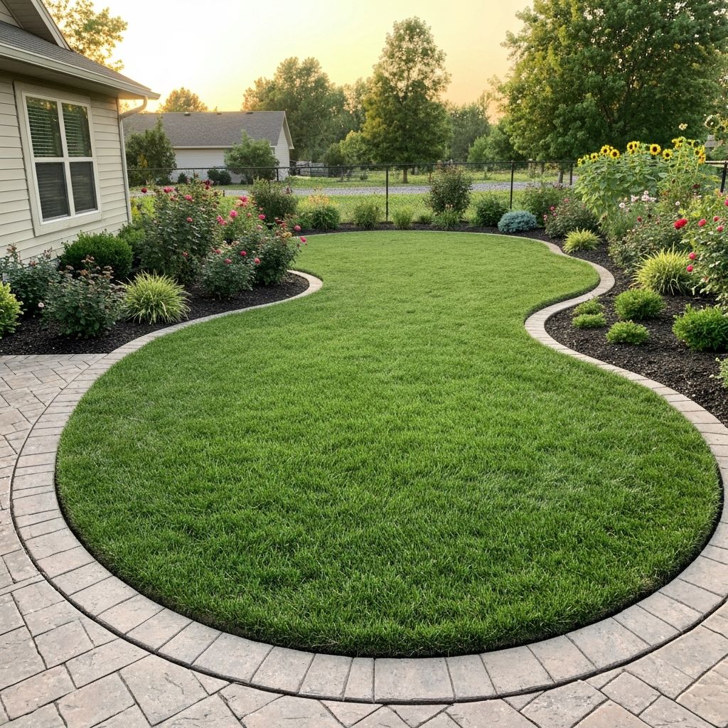 Beautiful landscaping with decorative curbing